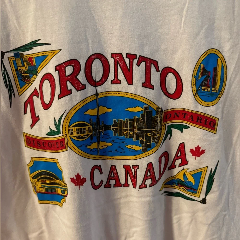 Vintage Toronto Canada Tourist Souvenir Graphic Tee Single Stitch XL Unisex - Picture 4 of 12